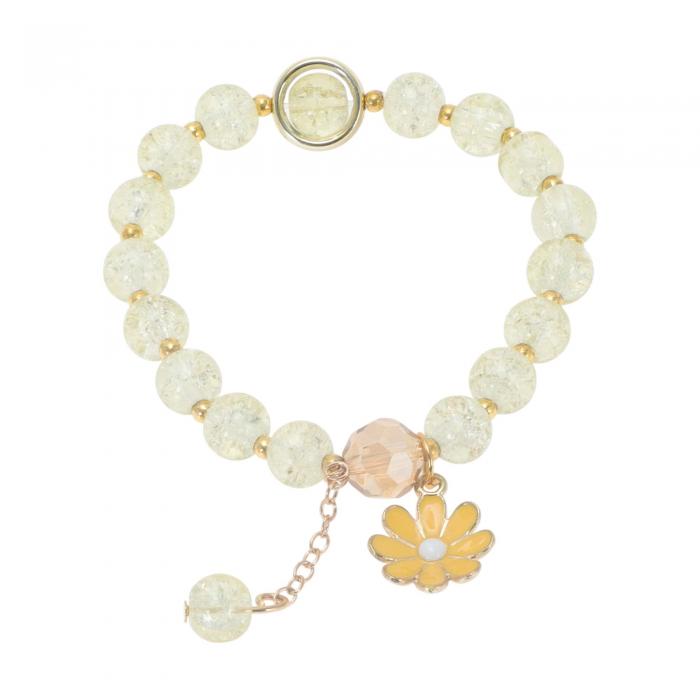 CAPASTEC ブレスレット クラック水晶ブレスレット デイジー シンプル 日常使い クラッククォーツ パワ..