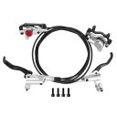 BULLSPANN 1セット 自転車ブレーキアクセサリー アルミニウム合金 ブレーキハンドルバー フロント左リア右ブレーキレバー 850mm 1450mmブレーキワイヤー ロードバイク用 シルバートーン
