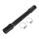 X AUTOHAUX シリコンホース クーラントホース フレキシブル ジャバラ 5層強化ブラック 長さ300mm 内径25mm ホースバンド付き ジャバラホース...