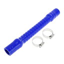 X AUTOHAUX シリコンホース クーラントホース フレキシブルブルー 長さ300mm 内径25mm ホースバンド付き ジャバラホース ラジエーターホース ...