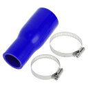 X AUTOHAUX 内径45-35mm 長さ127mm 0度 ブルー シリコンホース シリコンホース ラジェーターホース ホースバンド付き クーラントホース ...