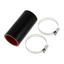 X AUTOHAUX シリコンホース シリコンチューブ インタークーラー ターボ インテークパイプ ブラック 長さ100mm 内径40mm 4層構造 汎用 エア...
