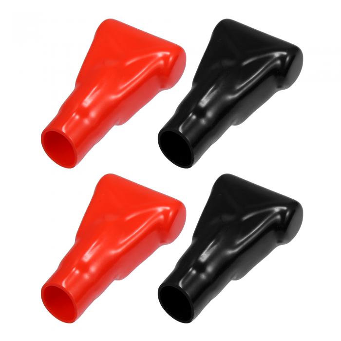 X AUTOHAUX 2個セットのバッテリーターミナルカバーブーツプロテクター 正極と負極のケーブルラグキャップ 車やボート用 3.03