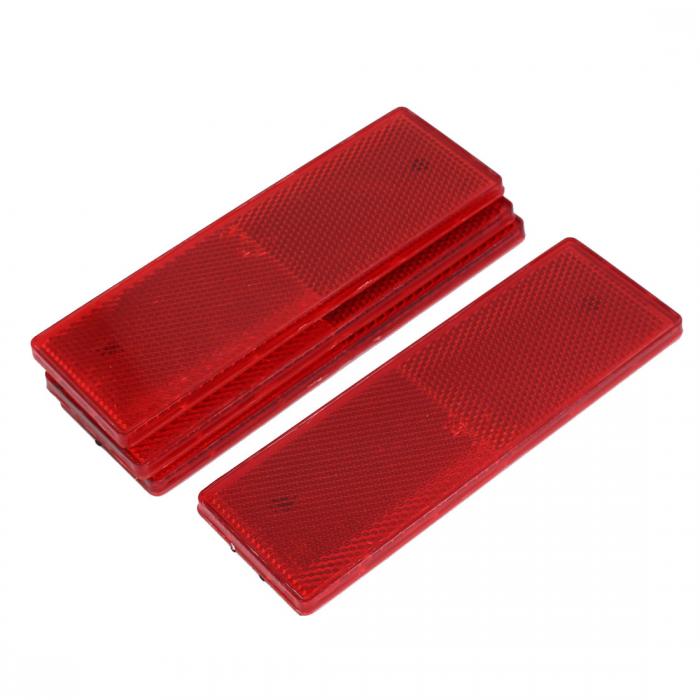 uxcell 車の反射ステッカー 車両 トラック 自動車 プラスチック製貼付 反射的 長方形反射板 レッド 4枚..