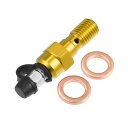 X AUTOHAUX 1セットのオートバイブレーキマスターシリンダーキャリパーM10x1.25ブリーダースクリューブリーダーボルトキットニップルダストキャップ金トーン