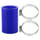 X AUTOHAUX 1セット 長さ76mm 長さ0度ブルーシリコンホース シリコンチューブ インタークーラー ターボ インテークホースバンド付き インテーク ...