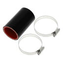 X AUTOHAUX シリコンホース ストレート シリコンチューブ ブラック 長さ76mm 内径38mmホースバンド付き ダクトホース ヒーター ホース インテ...