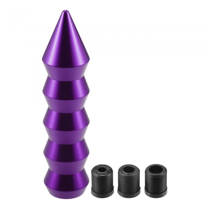 ユニバーサルシフトノブ 自動車用ギアシフトノブ 3つのアダプター（8mm 10mm 12mm）付き パープル - 4..