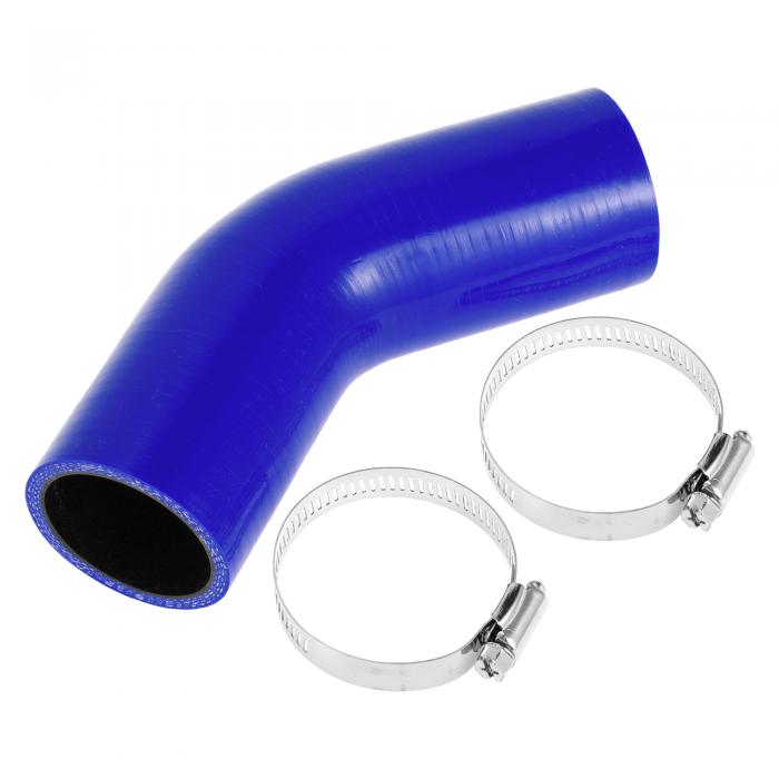 X AUTOHAUX 1セット45mm/1.77" ID 90mm/3.54" 長さ 45度 ブルー ブラック カーシリコンホース クランプ..