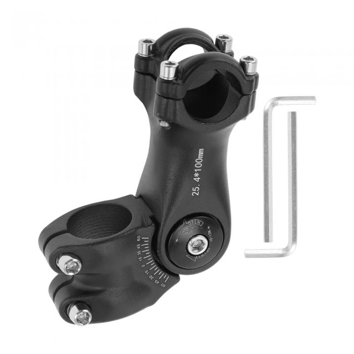 自転車 ステム 25.4 mm 28.6 mm ハンドルステム 角度調整可能 長さ100mm +/- 60° ロードバイク マウン..
