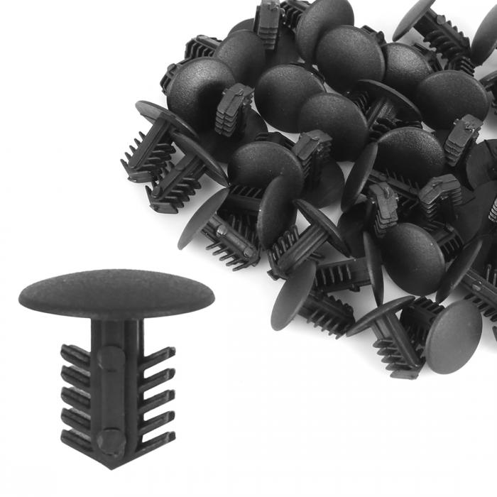 uxcell ボルトリベットファスナー 6mm穴径 プラスチック フェンダーリテーナークリップ ブラック 車用 ..