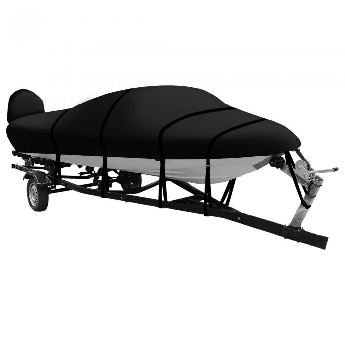 X AUTOHAUX トレーラブルボートカバー 600DマリングレードPUライニング防水UV耐性バスボートカバー ベ..