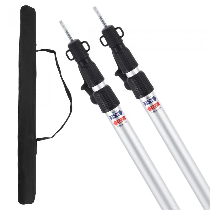 タープポール 伸縮 テントポール 伸縮ポール 収納袋付き 長さ調節可能 2本セット キャンプ 設営用具 テ..