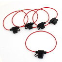 uxcell ヒューズホルダー ヒューズボックス ヒューズ 車用 32V 30A wワイヤ配線 ミニ 32V30A 自動車用品 防水 レッド 5個入り