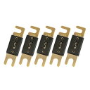uxcell ANLヒューズ カービークルオーディオシステム用 50Amp ゴールドトーン 5個入り