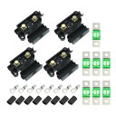X AUTOHAUX ヒューズホルダー ヒューズ ヒューズボックス ヒューズキャップ 30Aヒューズキット 4 ANSホルダー 7個の30 AMPヒューズ 8個...