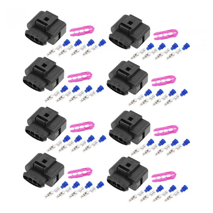 uxcell コネクタアダプタープラグクリップキット コイルパック 交換 VWに対応 Audiに対応 Seatに対応 Skodaに対応 4ピン 番号1J0973724 8セット