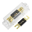uxcell ANLヒューズホルダー カーオーディオ0 4 8 ゲージインライン 透明ヒューズブロック クリア ヒューズ2個付き 1セット 50A