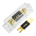 uxcell ANLヒューズホルダー カーオーディオ0 4 8 ゲージインライン 透明ヒューズブロック クリア ヒューズ2個付き 1セット 70A