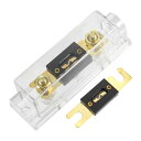 uxcell ANLヒューズホルダー カーオーディオ0 4 8 ゲージインライン 透明ヒューズブロック クリア ヒューズ2個付き 1セット 80A