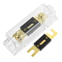 uxcell ANLヒューズホルダー カーオーディオ0 4 8 ゲージインライン 透明ヒューズブロック クリア ヒューズ2個付き 1セット 500A