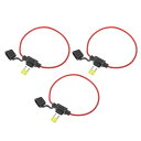 X AUTOHAUX インラインヒューズホルダー カーインラインATCブレードスタイル 20Aヒューズ付き 3セット DC 12V 16ゲージ