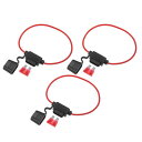 X AUTOHAUX カーインラインATCブレードスタイル インラインヒューズホルダー 10A中ヒューズ付き DC 12V 16ゲージ 3セット