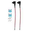 X AUTOHAUX 32V ロープロファイル ミニ ヒューズ アダプター タップ ヒューズ キット 15A ブレード スタイル ヒューズ付き 車 ボート用 2...