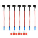 uxcell 車のヒューズタップ 回路アダプタの追加 7個ブレード型ヒューズ付き 10Aマイクロ 2APT APR 12V ユニバーサル 7個 1セット