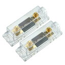 X AUTOHAUX 2セットの車用透明ヒューズホルダーと60A ANLヒューズの交換用プラスチックメタル