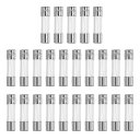 X AUTOHAUX 25個の1Aクイ ックブローヒューズガラスチューブ 250V 5x20mm 0.2x0.79インチ カーヒューズガラスチューブ