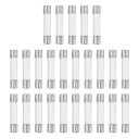 X AUTOHAUX 25個入り 2.5A クイックブローグラスチューブヒューズ 250V 6x30mm 0.24x1.18インチ 車用ヒューズガラスチューブ