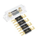 X AUTOHAUX 1セットの車用1/0 2 4 AWGワイヤー入出力ANLヒューズホルダーと30A ANLヒューズ5個