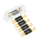 X AUTOHAUX 1セットの車用1/0 2 4 AWGワイヤー入出力ANLヒューズホルダーと100AのANLヒューズ5個
