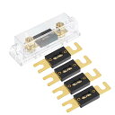 X AUTOHAUX 1セットの車用1/0 2 4 AWGワイヤー入出力ANLヒューズホルダーと125A ANLヒューズ5個