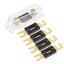 X AUTOHAUX 1セットの車用1/0 2 4 AWGワイヤー入出力ANLヒューズホルダーと500AのANLヒューズ5個