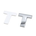 uxcell カーステッカー 銀色調 金属製 T 文字の形状 アルファベット ステッカー エンブレム バッジ デカール 自動車用