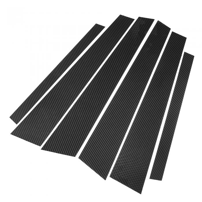 X AUTOHAUX 車のドア窓ピラーポストカバートリム 外装傷防止ステッカー 光沢黒 カーボンファイバーパターン BM Wに対応 5 Series E60 525i 528i 530i 535i 550i 2004-2010に対応 1セット