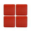 uxcell カーステッカー 安全警告テープ リフレクターデカール 5x5cm レッド 4個入り