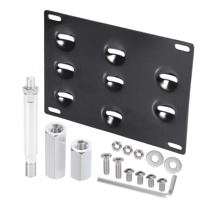 X AUTOHAUX 車のフロントバンパートウフック ナンバープレートマウントブラケットホルダーセット Subar..