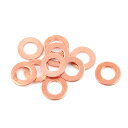 uxcell 絶縁ワッシャー 銅ワッシャー フラットリング クラッシュ シールガスケット ファスナー 6mmx12mmx1mm 10個入り(2)