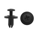 uxcell クリップ/リベット/ファスナー プラスチック カーリベット 18x15mm リテーナクリップ ブラック 20個入り