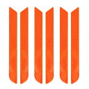 uxcell 6個セットの自動車用反射ステッカー ナイトビジビリティ安全反射バンパーテープ 車両共通の粘着剤付き サイズ:21.6x2.5cm Orange