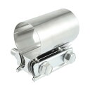 uxcell 車のエキゾーストパイプスリーブコネクタ クランプカプラー 交換用 ユニバーサル 75x80mm 1個