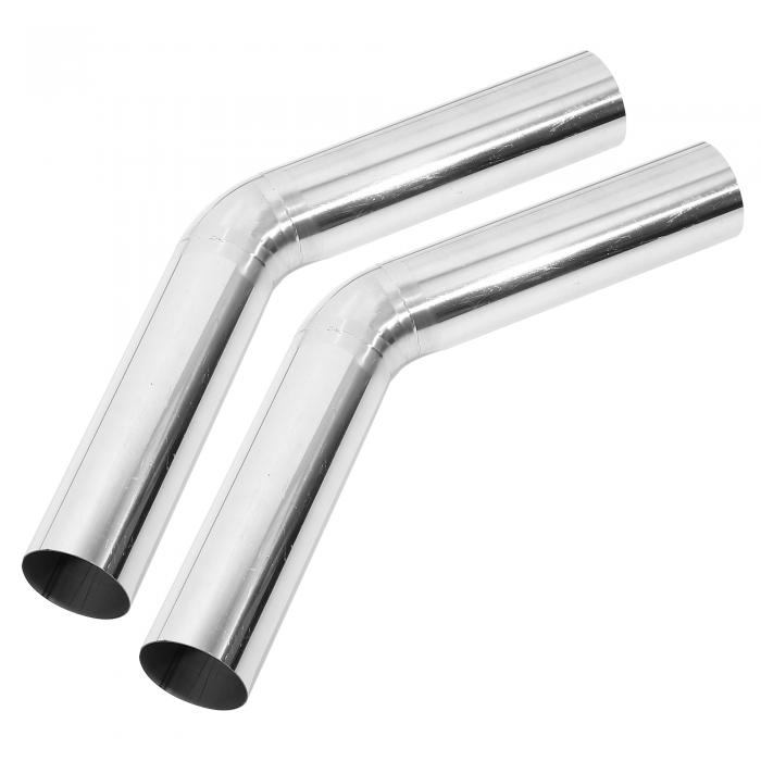 X AUTOHAUX 車のマンドレル排気管チューブパイプ DIY カスタム 45度曲げ T304ステンレス鋼 汎用 30cm各..