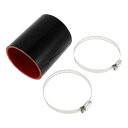 X AUTOHAUX シリコンホース シリコンチューブ インタークーラー インテークパイプ ブラック 長さ100mm 内径76mm 4層構造 汎用 エアクリーナ...