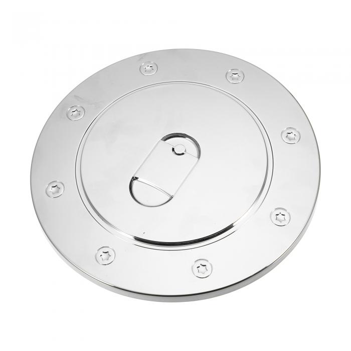 uxcell クロームメッキ燃料タンクフィラーキャップ ガスドアフィラーアクセサリーカバー 交換用 シルバ..