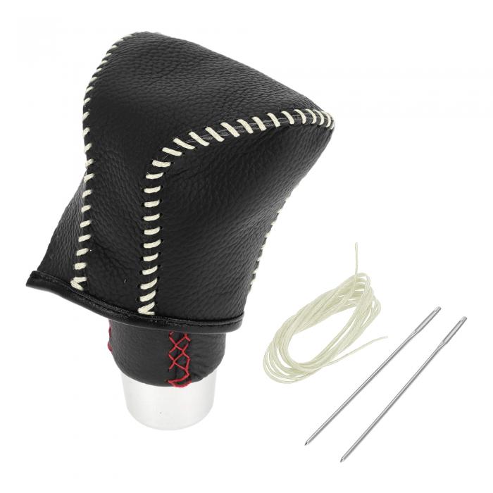 A ABSOPRO レクサスに対応ES300h 2018-2023用ギアシフトノブカバー 滑り止め ペブルド ブラック ベージ..