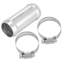X AUTOHAUX ホースジョイントパイプセット 2つのクランプ付き アルミニウム合金 外径32mm 長さ76mm