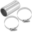 X AUTOHAUX ホースジョイントパイプセット 2つのクランプ付き アルミニウム合金 外径38mm 長さ76mm